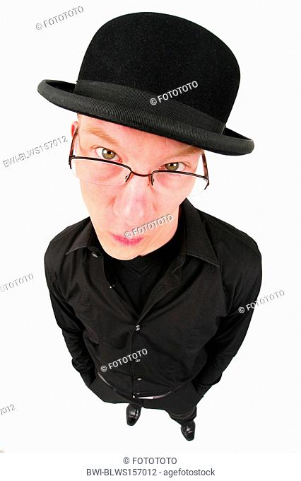 young man with bowler hat