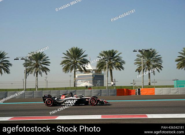November 28th, 2023, Yas Marina Circuit, Abu Dhabi, Formula 1 Abu Dhabi Test 2023, in the picture Pietro Fittipaldi (BRA), Moneygram Haas F1 Team