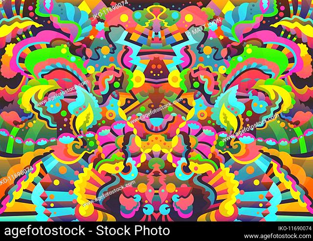 Vibrant abstract symmetrical pattern