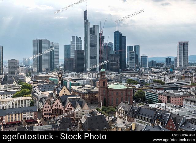 Frankfurt am Main, Germany: panoramic view over the old a new part of the city