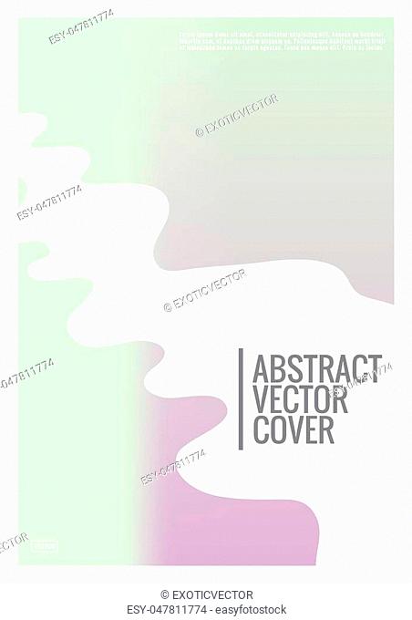 Holographic cover. Iridescent geometric minimal brochure. Holo retro background. Foil simple flyer. Exotic plants backdrop. Fun fluid backdrop
