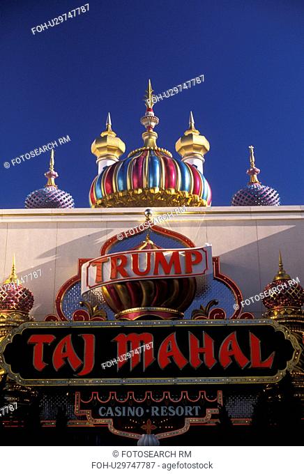 casino, Atlantic City, New Jersey, The entrance to Trump Taj Mahal Casino and Resort in Atlantic City in the state of New Jersey