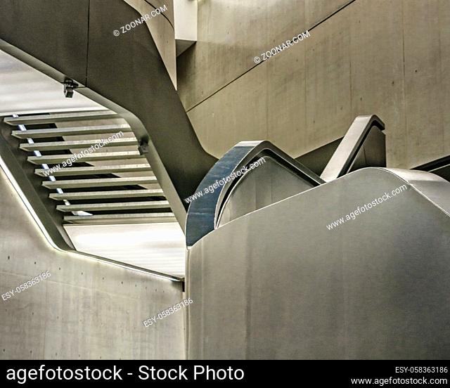 ROME, ITALY, JANUARY - 2018 - Interior view of maxxi building, a national museum of contemporary art and architecture in the Flaminio neighborhood of Rome
