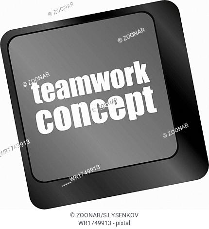 cloud icon with teamwork concept word on computer keyboard key