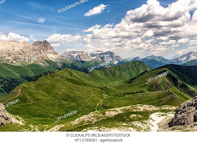 Europe, Italy, Trentino Alto-Adige South Tyrol. Dona Valley and Sassopiatto mountain