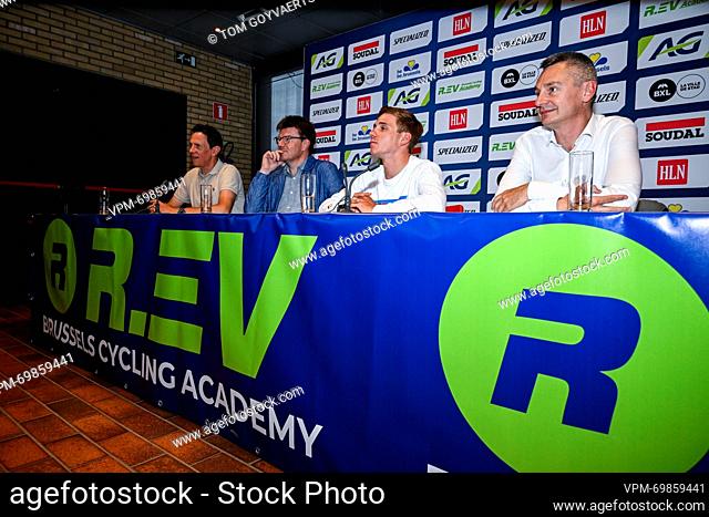 Belgian Remco Evenepoel of Soudal Quick-Step pictured during a press conference for the new REV Brussels cycling academy after the first edition of the R