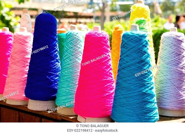 Embroidery colorful thread spools