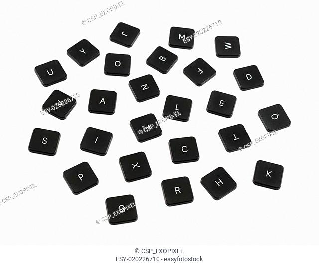 Black keyboard button composition isolated