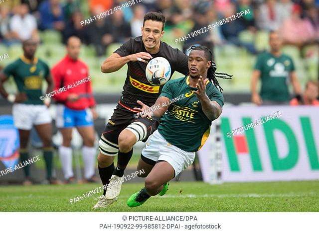 22 September 2019, Munich: Oktoberfest Sevens Rugby Tournament in Munich on 21 and 22 September 2019. Semifinal Germany against South Africa
