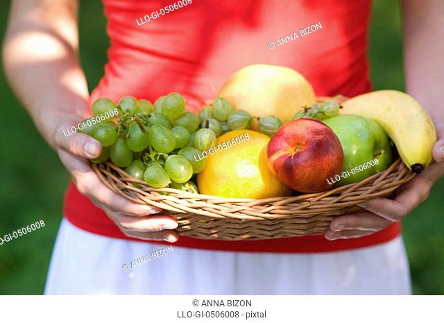 Fresh fruits in basket, Debica, Poland