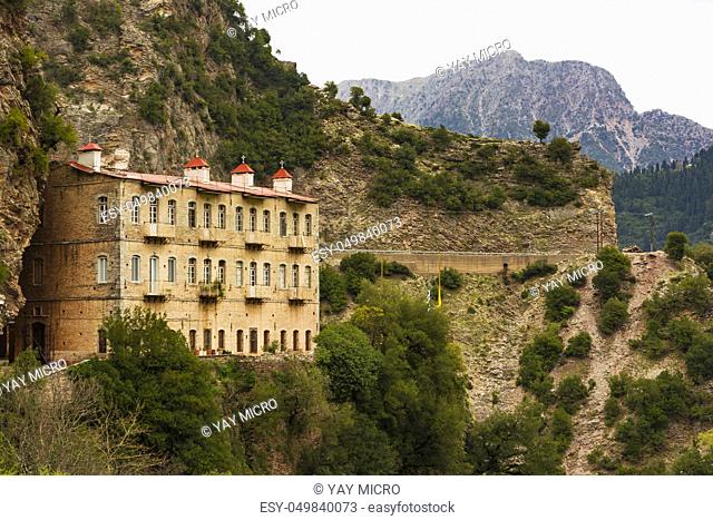 Proussos monastery near Karpenisi town in Evrytania - Greece. The Monastery of Proussos was named from the Icon of Panagia Prousiotissa from Prousa in Minor...