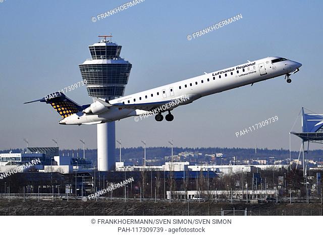 D-ACNR - Bombardier CRJ-900LR - Lufthansa Regional, Cityline at the start, starts, starts, takes off. Air traffic, fliegen.Luftfahrt
