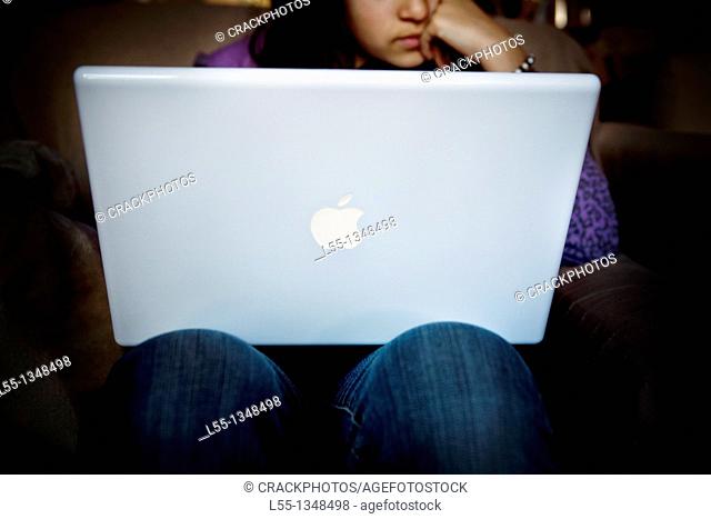 Girl with a computer