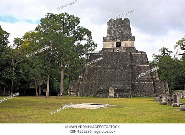 Temple II, Maya ruins of Tikal, near Flores, Guatemala