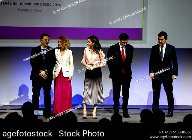 Madris, spain, 05/03/2020.- Queen of Spain Letizia (C), together with the Minister of Health, Salvador Illa (2R), presides over the central act of World Rare...