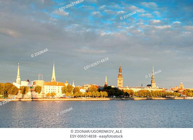 Riga Old town and the Daugava river