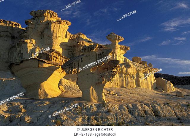 Erosion of rocks, Playa de Bolnuevo, Golfo de Mazarro, Murcia, Spain
