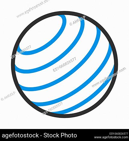Icon Of Fitness Rubber Ball. Bold outline design with editable stroke width. Vector Illustration