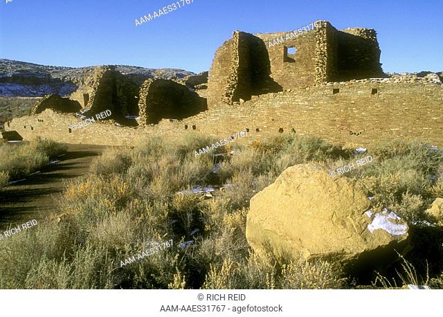 Chaco Canyon Natl Hist. Park Pueblo Bonito (AD800-1250) N.M. Chacoan great house, ruin