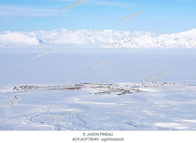 An aerial view of Pond Inlet, Nunavut