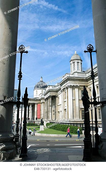 National gallery of art  Trafalgar square  London  England  UK