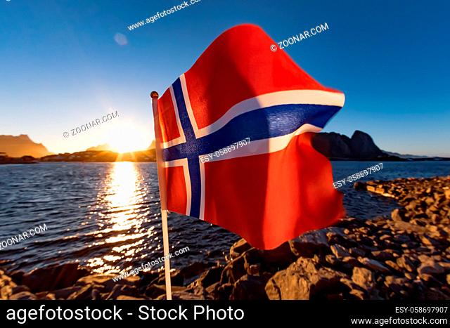 Norway Flag. Beautiful Nature Norway natural landscape
