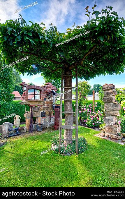 Garden, garden complex, rock garden, idyll, summer, reportage, Baunach, Bamberg, Upper Franconia, Bavaria, Germany