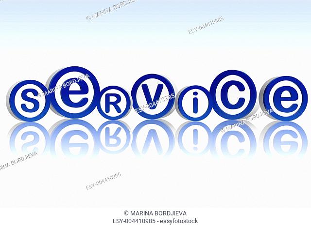 service in blue circles