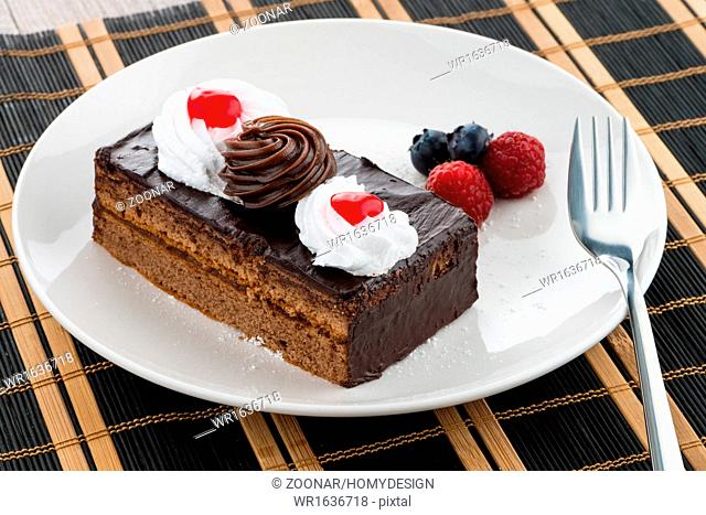 Piece of chocolate cake