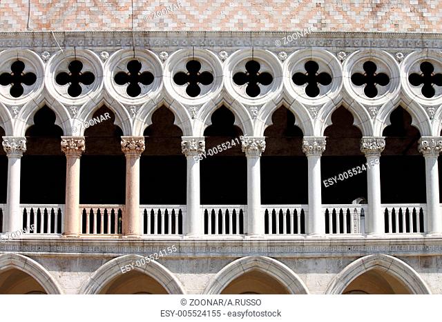 Arches of Doge Palace in Venice