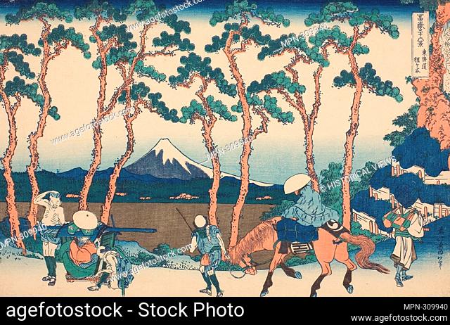 Author: Katsushika Hokusai. Hodogaya on the Tokaido (Tokaido Hodogaya), from the series - - Thirty-six Views of Mount Fuji (Fugaku sanjurokkei) - - - c