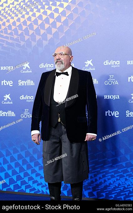 Paco Delgado attends 37th Goya Awards - Red Carpet at Fibes - Conference and Exhibition on February 11, 2023 in Sevilla, Spain