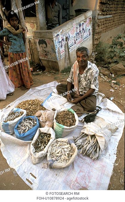 person, selling, india, fish, people