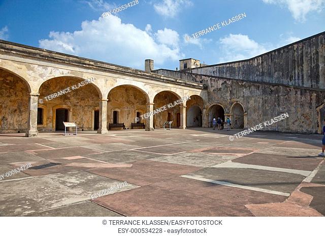 The San Cristobal Castle interior architecture in san Juan, Puerto Rico, West Indies
