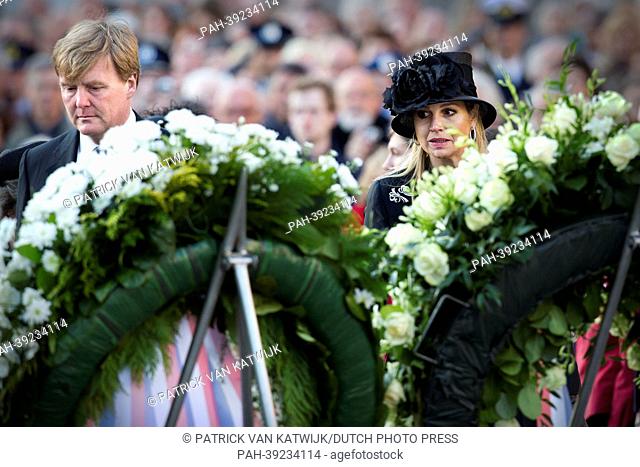 King Willem-Alexander and Queen Maxima of The Netherlands attend the National Remembrance ceremony at the National Monument on Dam Square in Amsterdam