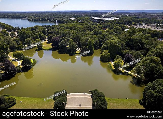 View of the Maschteich and Maschsee from the Town Hall Tower, Hanover, Lower Saxony, Germany, Europe