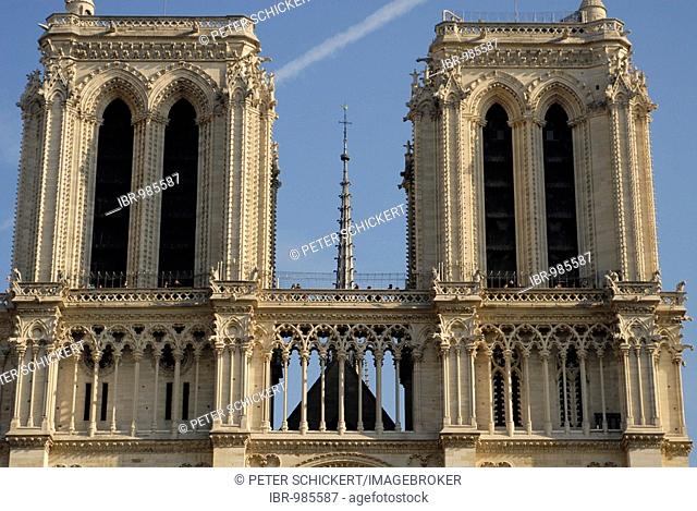 The towers of Notre Dame de Paris in Paris, France, Europe