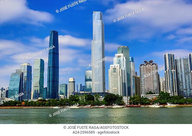 China, Guangdong Province, Guangzhou City, Wuyan New Town, IFC Bldg. and East Tower