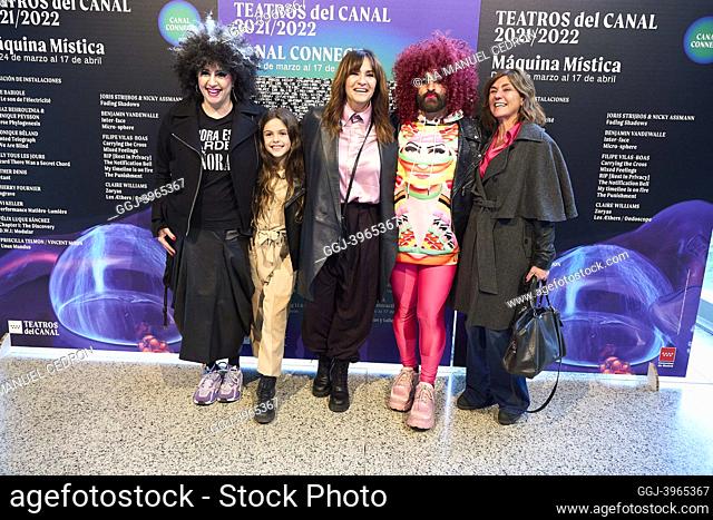 Melanie Olivares, Maria Jose Charro Galan, La Terremoto de Alcorcon attends ‘Cannal Connect’ Opening at Canal Theatre on March 29, 2022 in Madrid, Spain