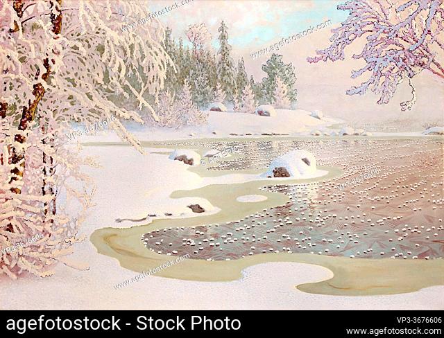 Fjaestad Gustaf - Winter Landscape 3 - Swedish School - 19th Century