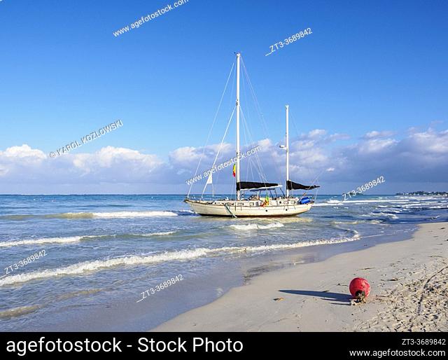 Sailing Ship at Seven Mile Beach, Long Bay, Negril, Westmoreland Parish, Jamaica
