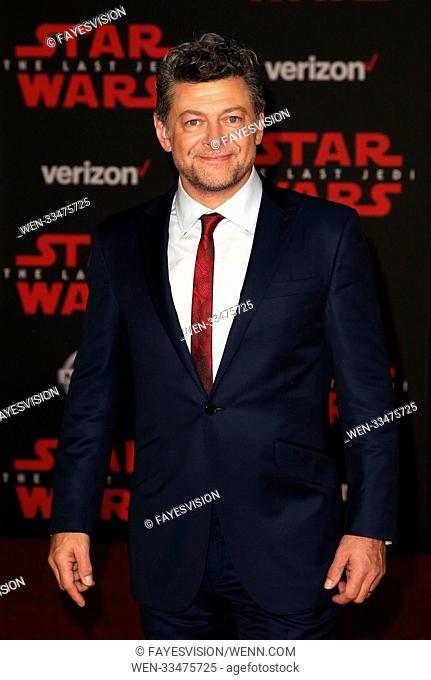 Premiere Of Disney Pictures And Lucasfilm's 'Star Wars: The Last Jedi' Featuring: Andy Serkis Where: Los Angeles, California