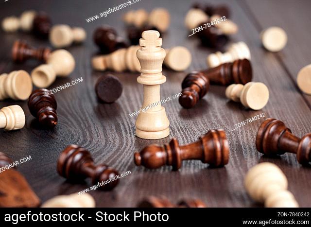 chess winning concept on the wooden background