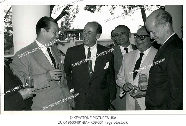 Apr. 01, 1960 - Left to right: Rafael Caldera, Adlai Stevenson, Ignacio Arcaya, Romulo Betancourt, and Jovita Villalba. (Credit Image: © Keystone Press...