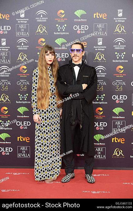 Oscar Jaenada attends 34th Goya Cinema Awards 2020 - Red Carpet at Jose Maria Martin Carpena Stadium on January 26, 2020 in Malaga, Spain