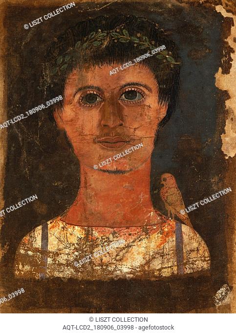Mummy Portrait of a Young Man; Egypt; 150 - 250; Tempera on linen; 58 × 26.5 cm (22 13, 16 × 10 7, 16 in.)