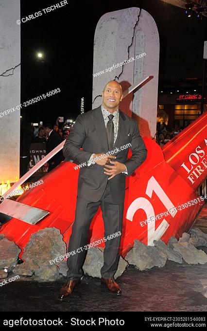 MEXICO CITY, MEXICO - MAY 23, 2015: American Actor, Dwayne Johnson 'The Rock' poses for photos during the  red carpet for the Latin American film premiere San...