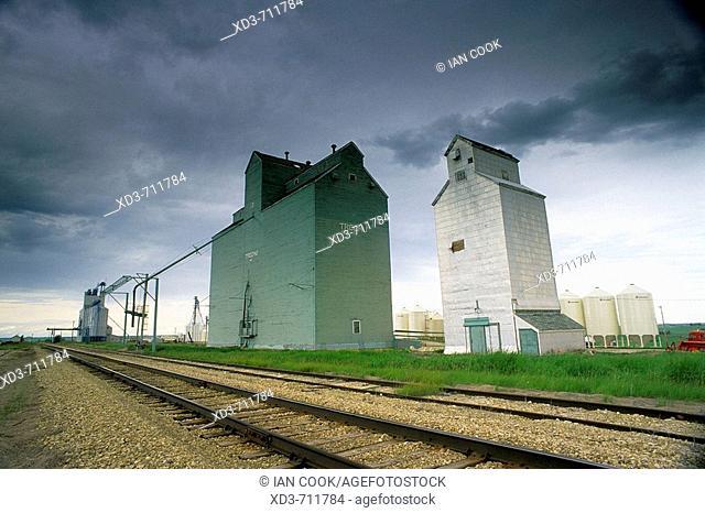 Grain elevators.Trochu, Alberta, Canada