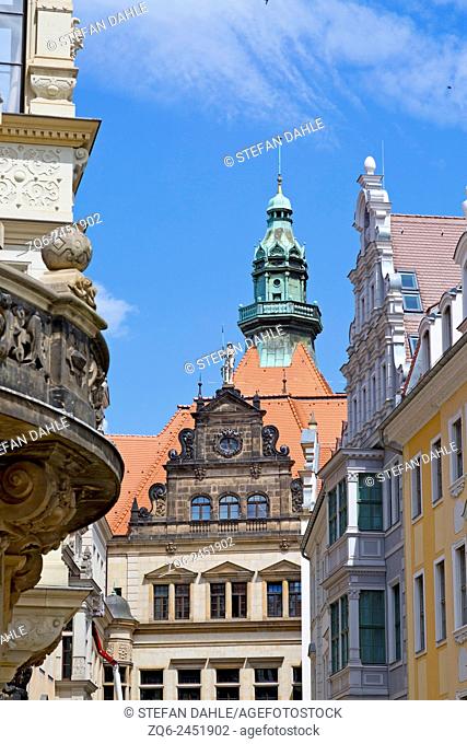 Typical Architecture in the Old Town of Dresden, Saxony, Germany