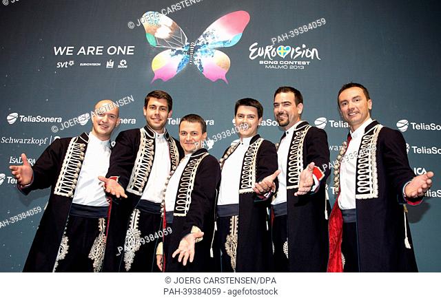 Group Klapa s mora representing Croatia poses during a pressconference for the Eurovision Song Contest 2013 in Malmo, Sweden, 10 May 2013